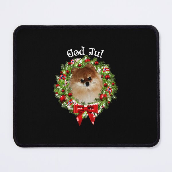 Item preview, God Jul Norwegian Pomeranian Dog Christmas Wreath designed and sold by WayTBeenkenArt.