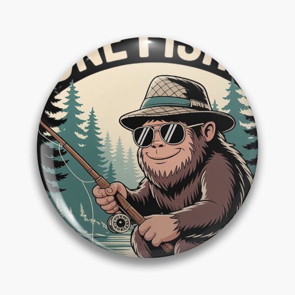 Item preview, Fishing Sasquatch Bigfoot Manton MI Up North  designed and sold by BeetleMalon.