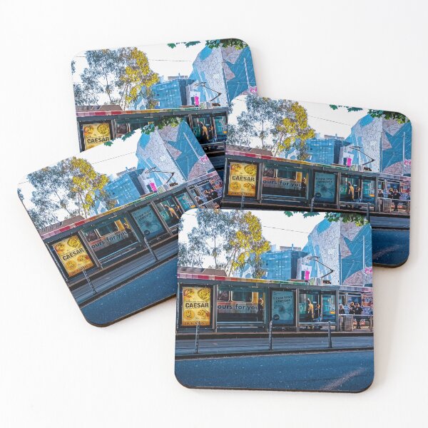 Item preview, Colourful Tram in a Blazing Setting Sun - Melbourne, Victoria, Australia designed and sold by Steven Jodoin.