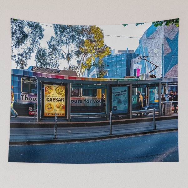 Item preview, Colourful Tram in a Blazing Setting Sun - Melbourne, Victoria, Australia designed and sold by Steven Jodoin.