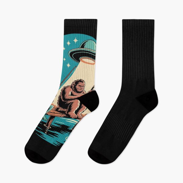 Item preview, Bigfoot And Alien Fishing. Bigfoot And Alien UFO  designed and sold by BeetleMalon.