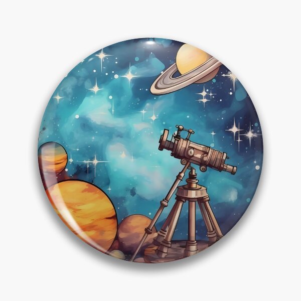 Item preview, Cosmic Telescope & Planets – Space Exploration Art designed and sold by Kruti Collection.