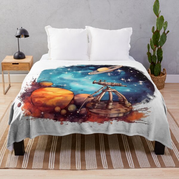 Item preview, Cosmic Telescope & Planets – Space Exploration Art designed and sold by Kruti Collection.