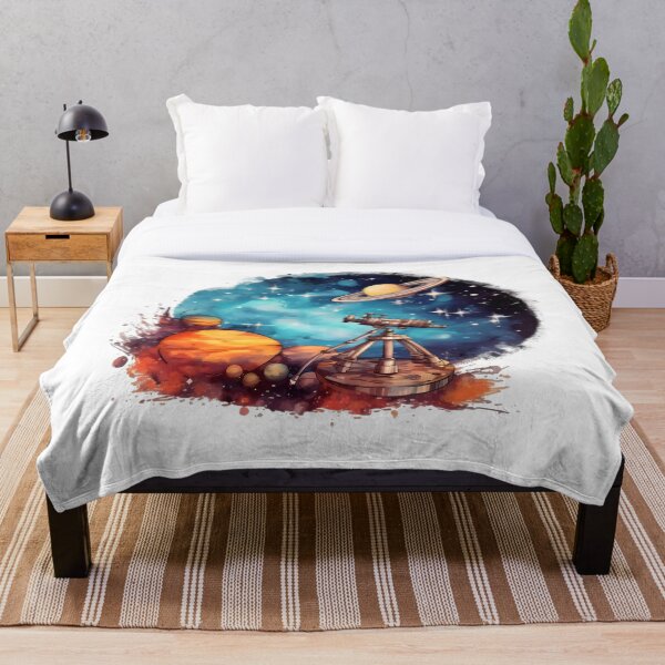Item preview, Cosmic Telescope & Planets – Space Exploration Art designed and sold by Kruti Collection.
