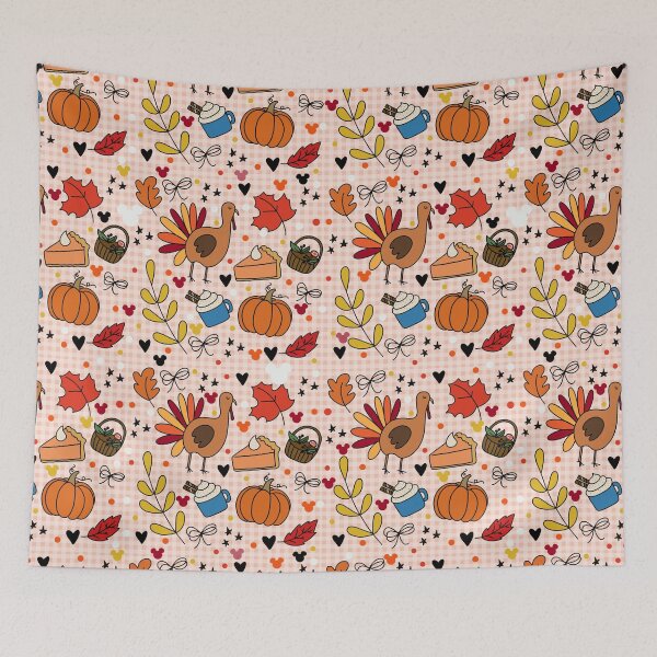 Item preview,  Magical Thanksgiving Pattern | Mickey Fall Turkey and Pumpkin Pie Design designed and sold by annebmeadows.