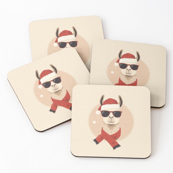 Item preview, Cool Christmas Llama with Sunglasses | Retro Holiday Animal Illustration designed and sold by AM-little-shop.