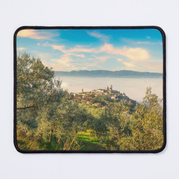 Item preview, Trevi village and olive trees in a foggy morning. Umbria, Italy. designed and sold by Stefano Orazzini.