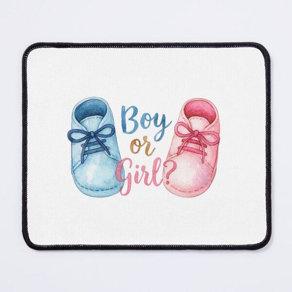 Item preview, Boy or Girl Gender Reveal with Pink and Blue Baby Shoes designed and sold by KawaiiChibii.