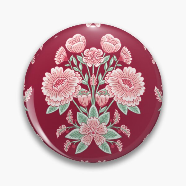 Item preview, Floral Countryside Block Print burgundy red designed and sold by pholiumsigma_design.