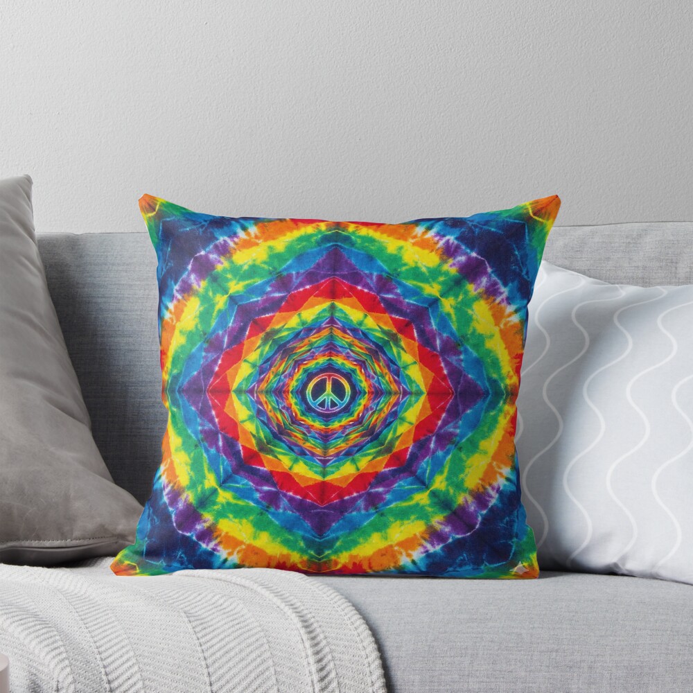Peace Tye Dye throw pillow