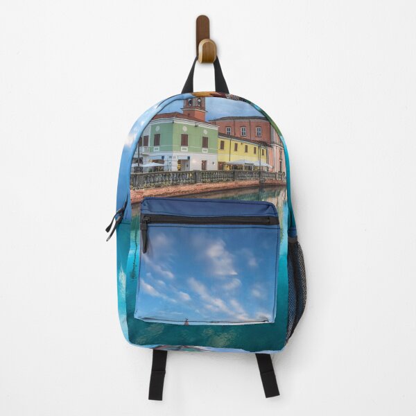Item preview, Cesenatico canal, historic sailboats and church. Romagna, Italy designed and sold by Stefano Orazzini.