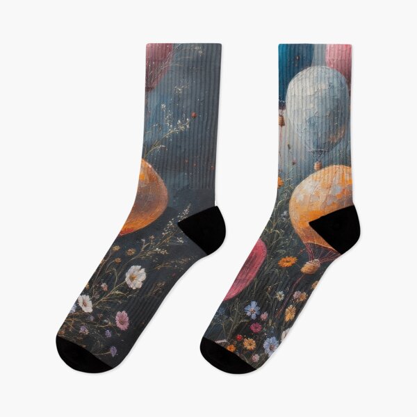 Item preview, Hot air balloon ride over a blooming flower field designed and sold by Mianku | Für das Leben.