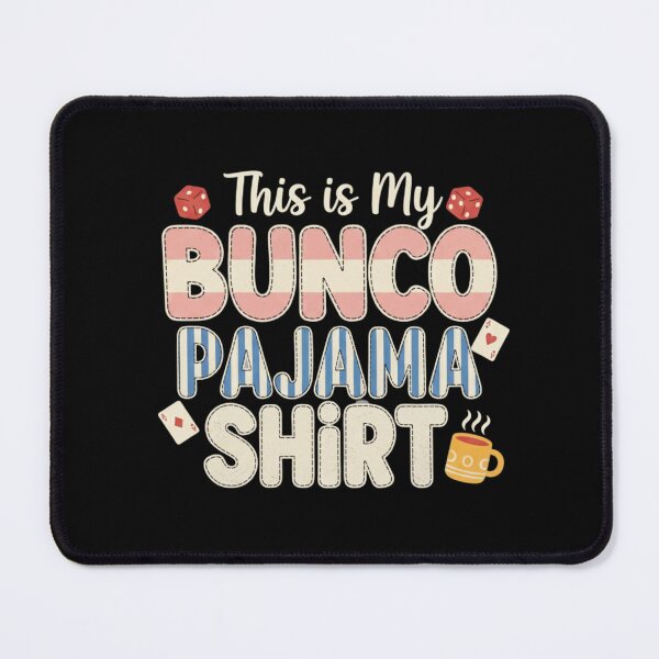 Item preview, Bunco Pajama Shirt Design, Cute Bunco Game Night Tee, Striped Appliqué Lettering Bunco Gift, Cozy Dice & Cards Graphic designed and sold by KUKUYET.