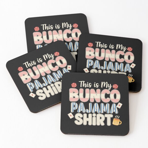 Item preview, Bunco Pajama Shirt Design, Cute Bunco Game Night Tee, Striped Appliqué Lettering Bunco Gift, Cozy Dice & Cards Graphic designed and sold by Kukiishop.