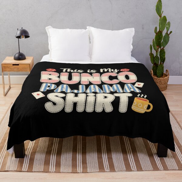 Item preview, Bunco Pajama Shirt Design, Cute Bunco Game Night Tee, Striped Appliqué Lettering Bunco Gift, Cozy Dice & Cards Graphic designed and sold by Kukiishop.