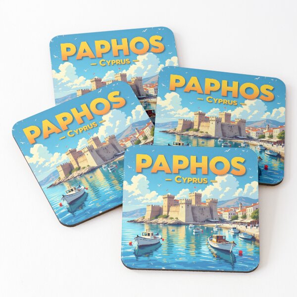 Item preview, Paphos, Cyprus: Vintage-Style Painterly Travel Poster designed and sold by LSVart.