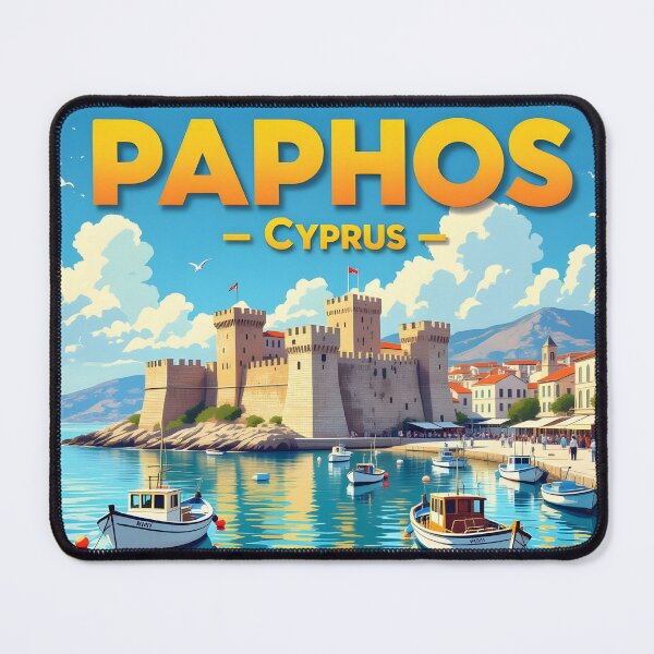 Item preview, Paphos, Cyprus: Vintage-Style Painterly Travel Poster designed and sold by LSVart.