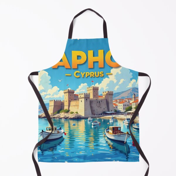 Item preview, Paphos, Cyprus: Vintage-Style Painterly Travel Poster designed and sold by LSVart.