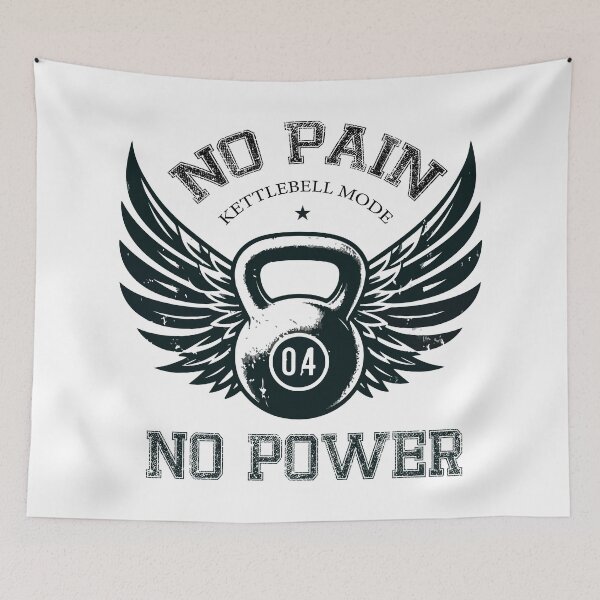 Item preview, No Pain No Power  Kettlebell Mode Training  Winged Kettlebell Fitness Design designed and sold by Design-Pro-21.