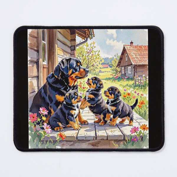 Item preview, Rottweiller on the porch with Puppies#5 designed and sold by Helios Be. Lavsh.
