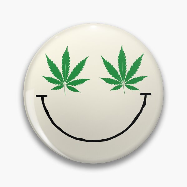 Item preview, Stoner Smiley With Weed Leaf Eyes – Funny Cannabis Face Art designed and sold by Cannaxes Studio.