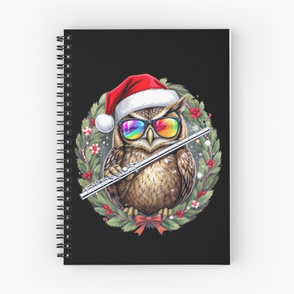 Item preview, Christmas Owl Flutist | Festive Wreath Melody designed and sold by ColorSplash123.