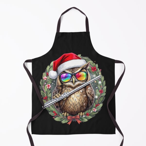 Item preview, Christmas Owl Flutist | Festive Wreath Melody designed and sold by ColorSplash123.