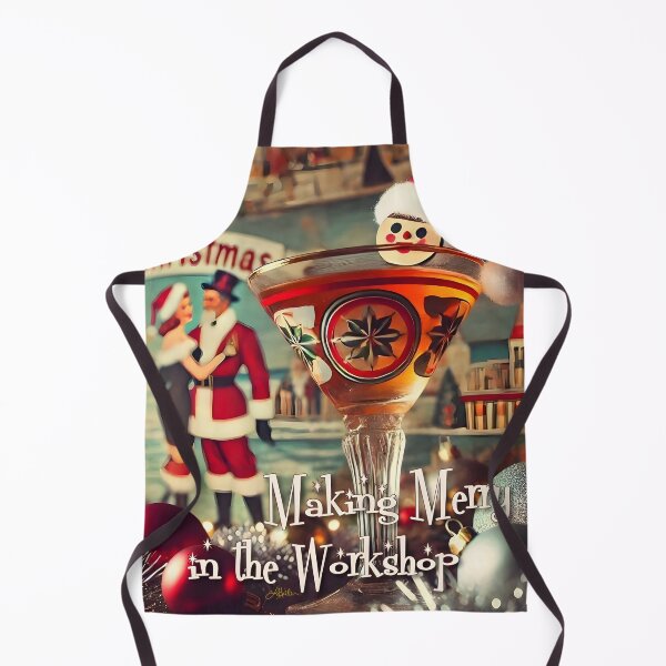 Item preview, Christmas Mr & Mrs Santa Claus Making Merry in the Workshop designed and sold by Lee Hiller Designs.