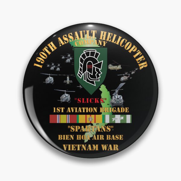 Item preview, Army - 190th Assault Helicopter Company - SSI - Green, Spartans - Bien Hoa Air Base, w VN SVC X 300 designed and sold by Military Insignia Products.