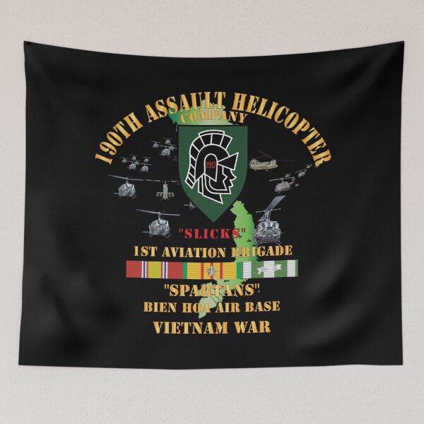 Item preview, Army - 190th Assault Helicopter Company - SSI - Green, Spartans - Bien Hoa Air Base, w VN SVC X 300 designed and sold by Military Insignia Products.