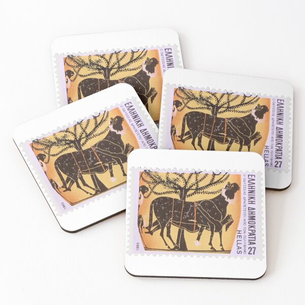 Aperçu de l'œuvre Timbre-poste vintage Hellas Bull créée et vendue par red-amber65.