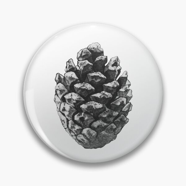 Item preview, Pinecone ink and watercolor art - Black and White version designed and sold by AquarellChill.