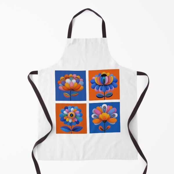Item preview, 2x2 Vibrant Geometric Flowers on Blue designed and sold by nikoart001.