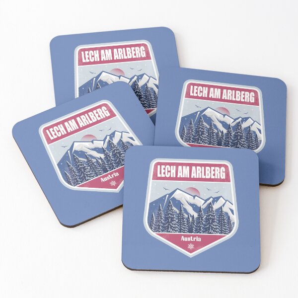 Item preview, Lech am Arlberg Austria – Snowy Mountain Winter Badge designed and sold by CynthiaGraphics.