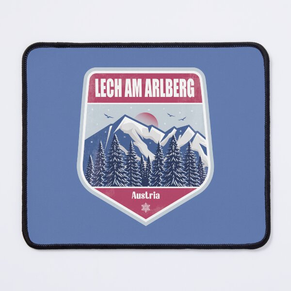 Item preview, Lech am Arlberg Austria – Snowy Mountain Winter Badge designed and sold by CynthiaGraphics.