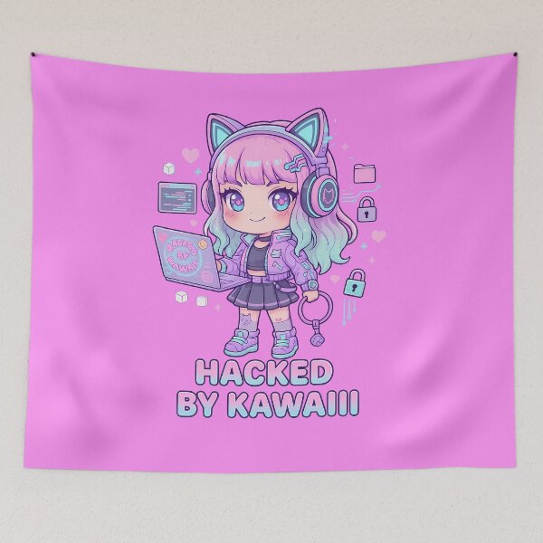 Item preview, Kawaii Neko Tech Hacker Girl designed and sold by FlowPrintStudio.