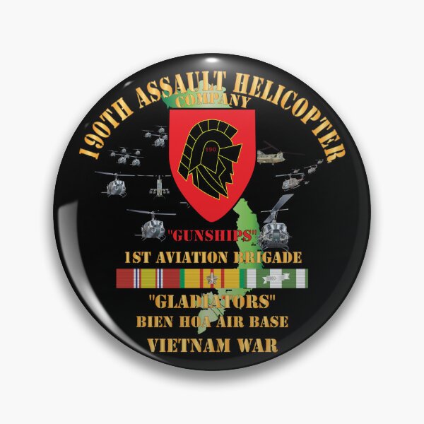 Item preview, Army - 190th Assault Helicopter Company - SSI - Red-  Gladiators - Bien Hoa Air Base, w VN SVC X 300 designed and sold by Military Insignia Products.