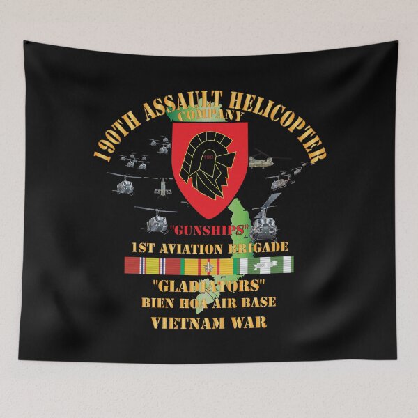 Item preview, Army - 190th Assault Helicopter Company - SSI - Red-  Gladiators - Bien Hoa Air Base, w VN SVC X 300 designed and sold by Military Insignia Products.