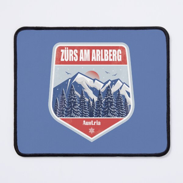 Item preview, Zürs am Arlberg Austria – Snowy Mountain Winter Badge designed and sold by CynthiaGraphics.