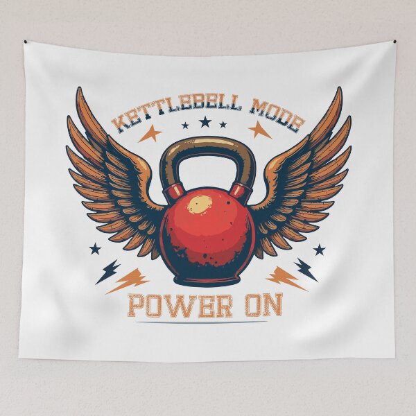 Item preview, Kettlebell Mode Power On  Winged Kettlebell Fitness Motivation Design designed and sold by Design-Pro-21.