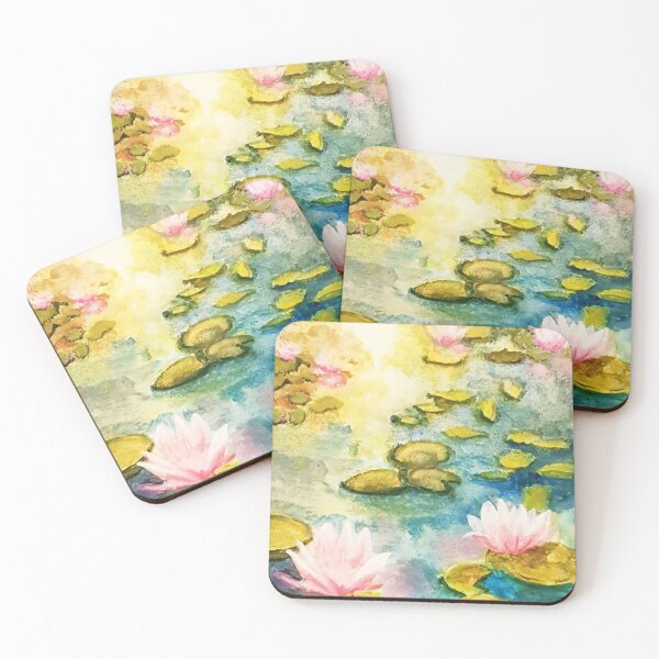 Item preview, Waterlilies in the golden hour - where light turns into magic designed and sold by ZiehrArt.