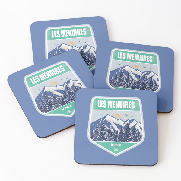 Item preview, Les Menuires France – Snowy Mountain Winter Badge designed and sold by CynthiaGraphics.