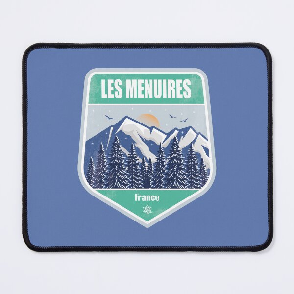 Item preview, Les Menuires France – Snowy Mountain Winter Badge designed and sold by CynthiaGraphics.