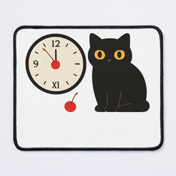 Item preview, New Year, Same Cherry – Midnight Cherry Countdown Cat designed and sold by InNyutLab.