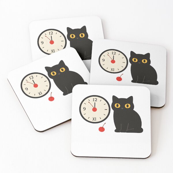 Item preview, New Year, Same Cherry – Midnight Cherry Countdown Cat designed and sold by InNyutLab.