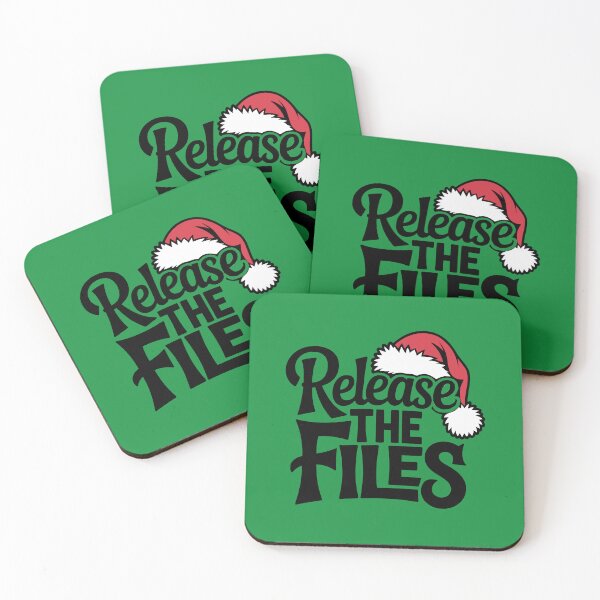 Item preview, RELEASE THE FILES – Christmas Santa Hat Political Satire Design designed and sold by The People’s Punchline.