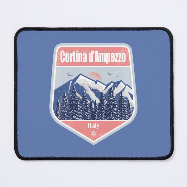 Item preview, Cortina d’Ampezzo Italy – Snowy Mountain Winter Badge designed and sold by CynthiaGraphics.