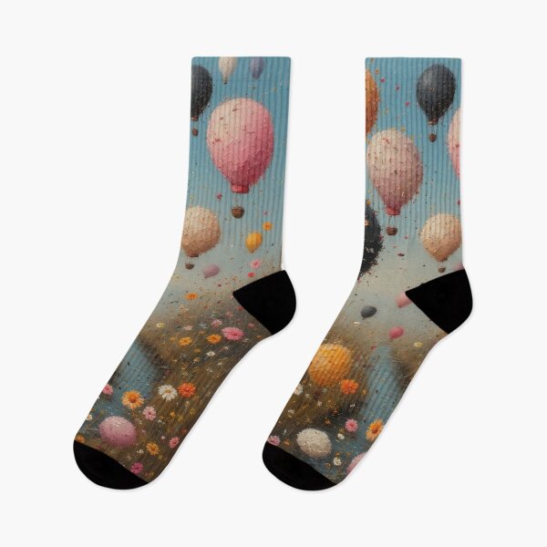 Item preview, A dreamlike hot air balloon ride over blooming meadows designed and sold by Mianku | Für das Leben.