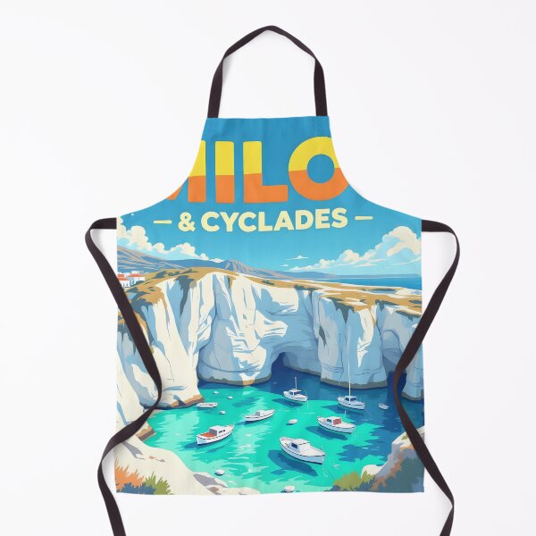 Item preview, Milos, Cyclades, Greece: Vintage-Style Painterly Travel Poster designed and sold by LSVart.