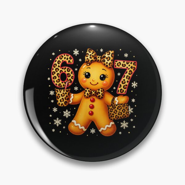 Item preview, Funny 6 7 Christmas Leopard Bow Gingerbread designed and sold by JEFDodsonArt.